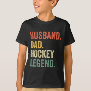 Fun Hockey Player Husband Dad Hockey Legend Vintag T-Shirt