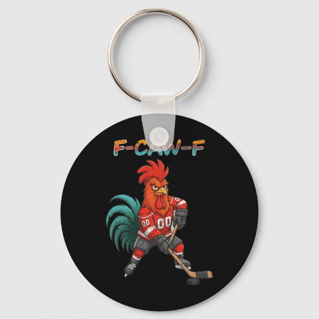 Fun Hockey Player  Key Ring (Front)