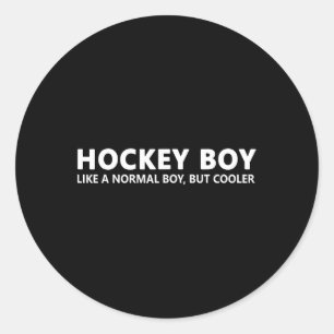 Fun Hockey Son Ice Hockey Boy  Classic Round Sticker