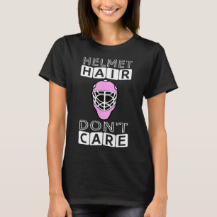 Fun Hockey Women Pink Helmet Goalie Mask Gift Tee
