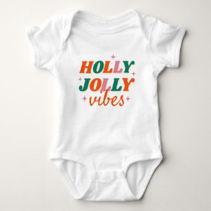 Fun Holly Jolly Vibes Christmas Design Baby Bodysuit