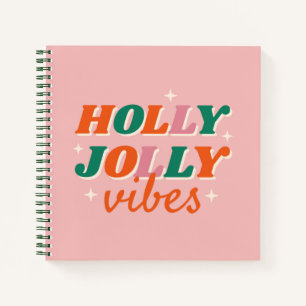 Fun Holly Jolly Vibes Christmas Design Notebook