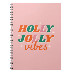Fun Holly Jolly Vibes Christmas Design Notebook