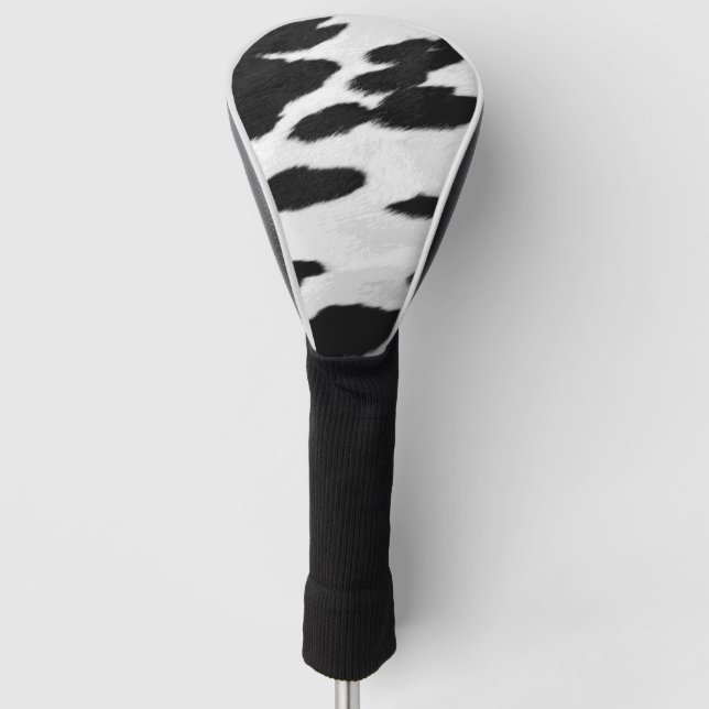 Fun Holstein Cow Hide Look  Golf Head Cover (Front)