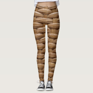 Fun Horizontal Wicker Basket Weave Leggings