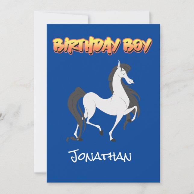 Fun Horse Birthday Party Card (Front)