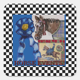fun horse events square sticker