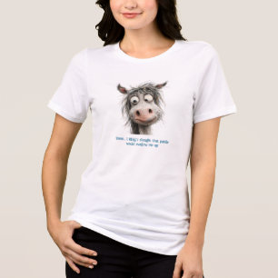 Fun Horse Goofy Worried Tri-Blend Shirt