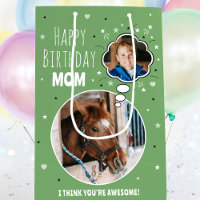 Fun Horse Mum Birthday Thought Bubble Photo Green