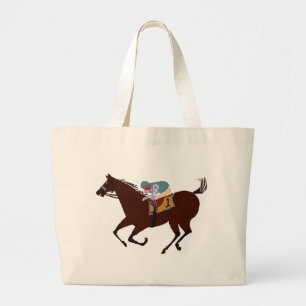 Fun Horse Racing Design Large Tote Bag