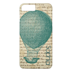 Fun Hot Air Balloon Vintage Handwriting Add Name Case-Mate iPhone Case