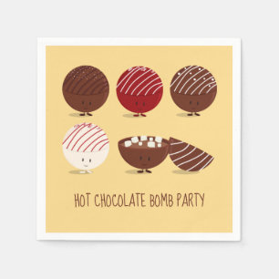 Fun Hot Chocolate Bomb Party Napkin