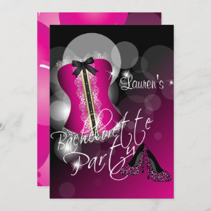 Fun Hot Pink Bachelorette Party Invitation