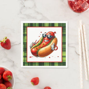 Fun hotdog lovers party napkin