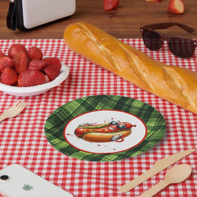 Fun hotdog lovers party  paper plate (Picnic)