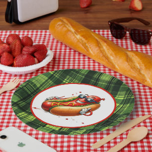 Fun hotdog lovers party  paper plate