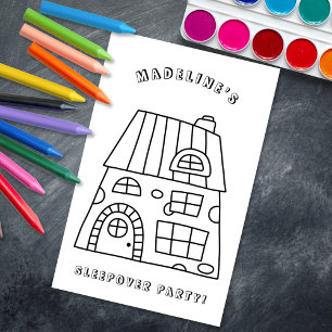 Fun House Sleepover Party Colouring Page 2