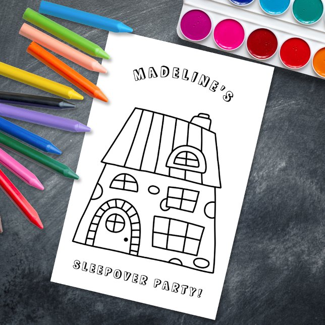 Fun House Sleepover Party Colouring Page 2 (Creator Uploaded)