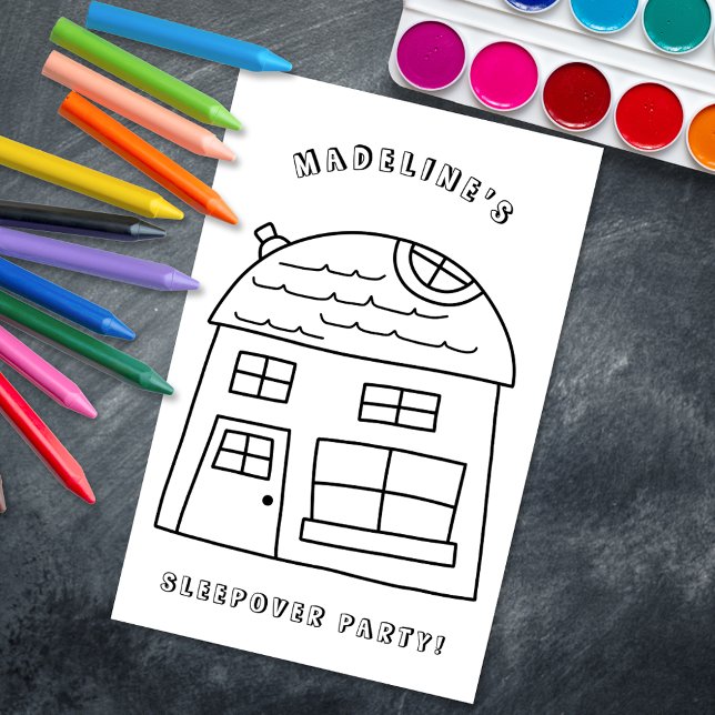 Fun House Sleepover Party Colouring Page 3 (Creator Uploaded)