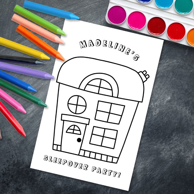 Fun House Sleepover Party Colouring Page 7 (Creator Uploaded)