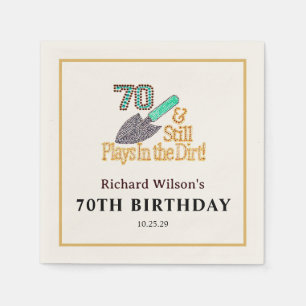 Fun Humour Gardening 70th Birthday Party Gift Napkin