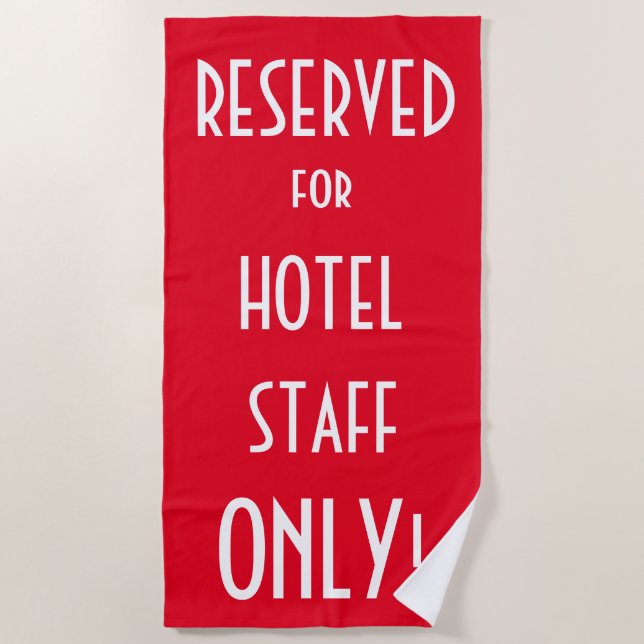 Fun humour  red beach towel (Front)
