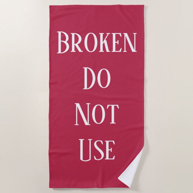 Fun humour typography beach towel  (Front)