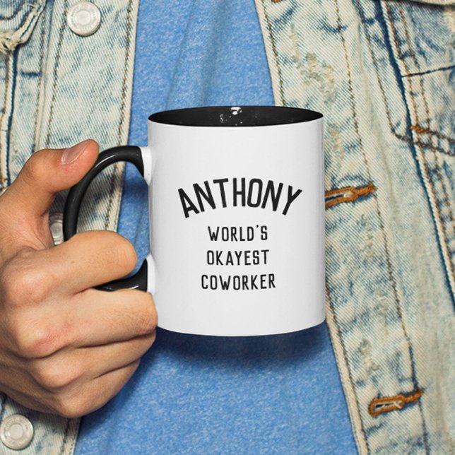 Fun Humour World's Okayest Coworker Custom Text Mug (Creator Uploaded)