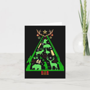 Fun Hunting Deer And Elk Hunter Christmas Tree Hun Card