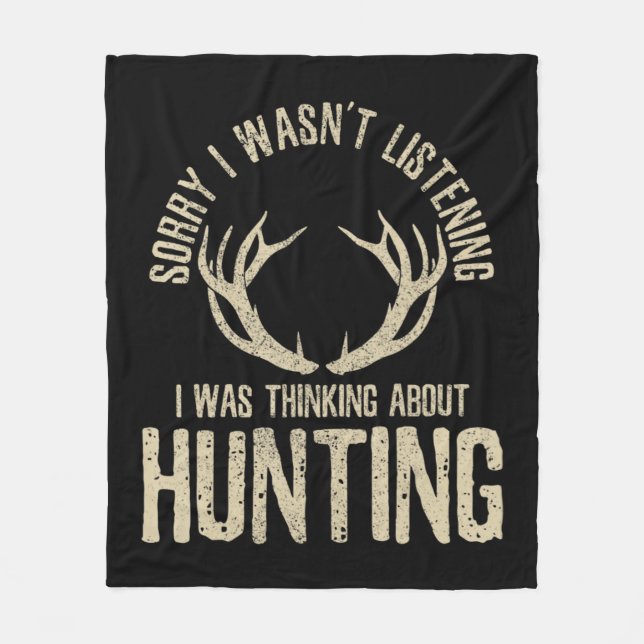 Fun Hunting Quote Saying Deer Venison Elk Hunter G Fleece Blanket (Front)