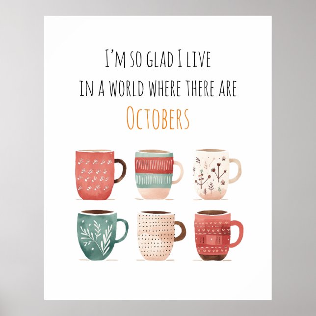 Fun Hygge Hot Chocolate Mugs Kitchen  Poster (Front)