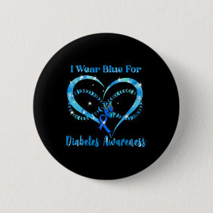 Fun I Blue Wear Diabetes Awareness Mother's Day Ch 6 Cm Round Badge