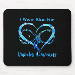 Fun I Blue Wear Diabetes Awareness Mother's Day Ch Mouse Pad