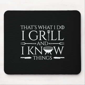Fun I Grill And Know Things Meat Lover Rbecue Dad  Mouse Pad