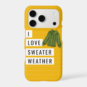 Fun I Love Sweater Weather White Polka Dots Gold