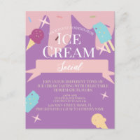 Fun Ice Cream Cone Social Flyers Invitation