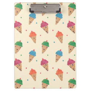 Fun Ice Cream Pattern Clipboard
