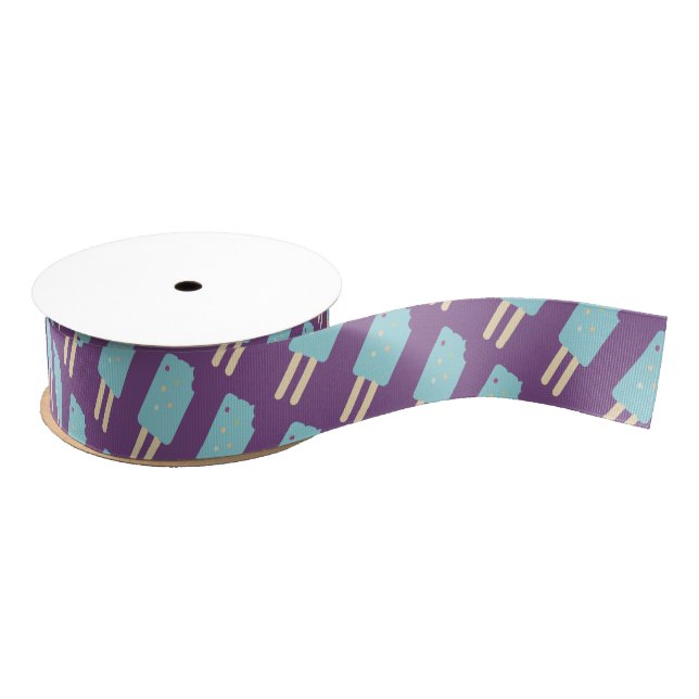 Fun Ice Cream Pop Sprinkles Purple Party Grosgrain Ribbon (Spool)
