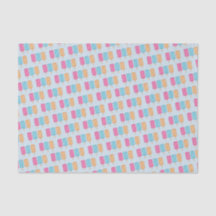Fun ice cream popsicle tissue paper pink blue oran