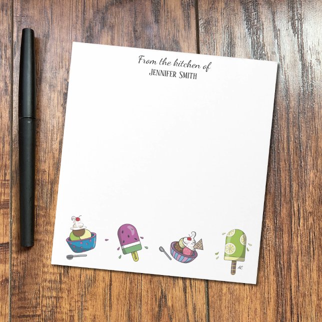 Fun Ice Creams Personalised Notepad (Creator Uploaded)
