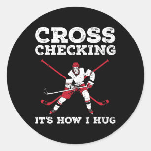 Fun Ice Hockey Art For Men Women Ice Hockey Lover  Classic Round Sticker