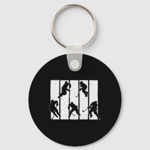 Fun Ice Hockey Art For Men Women Ice Hockey Player Key Ring