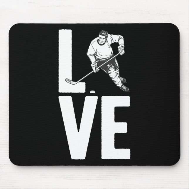 Fun Ice Hockey Art For Men Women Sport Ice Hockey  Mouse Pad (Front)