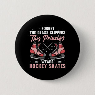Fun Ice Hockey Art For Women Girls Ice Hockey Play 6 Cm Round Badge