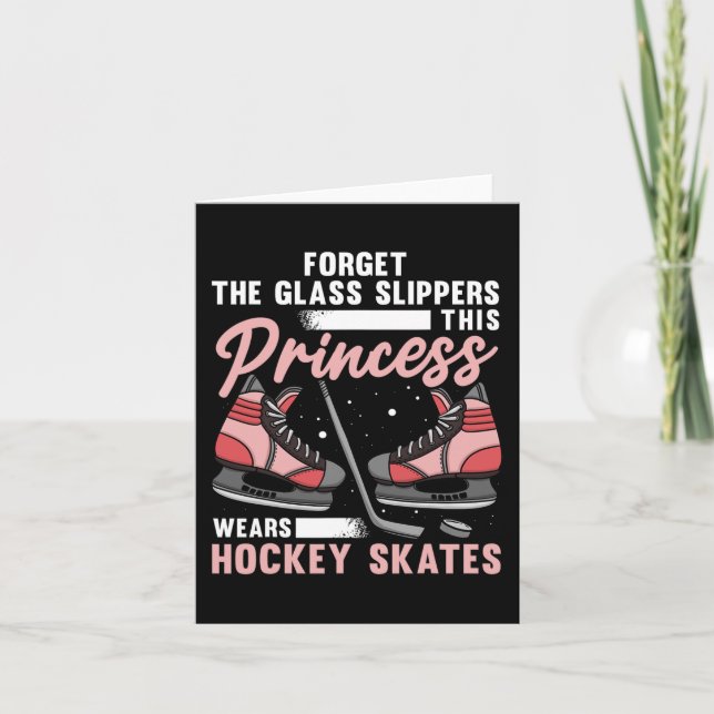 Fun Ice Hockey Art For Women Girls Ice Hockey Play Card (Front)