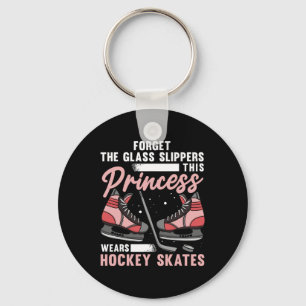Fun Ice Hockey Art For Women Girls Ice Hockey Play Key Ring