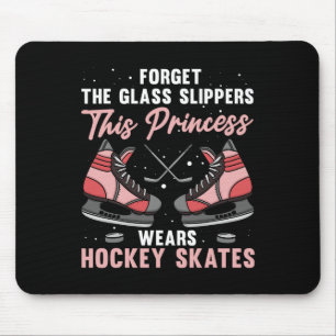 Fun Ice Hockey Art For Women Girls Ice Hockey Play Mouse Pad