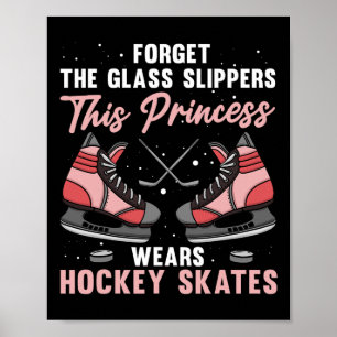 Fun Ice Hockey Art For Women Girls Ice Hockey Play Poster