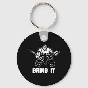 Fun Ice Hockey Player Gift Goalie Apparel Graphic  Key Ring