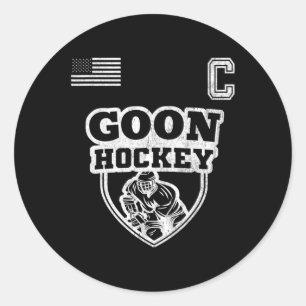 Fun Ice Hockey - Team Goon Captain  Classic Round Sticker